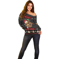 Merry Slothmas Off Shoulder Sweater Cute Sloth Christmas DT04 - Wonder Print Shop