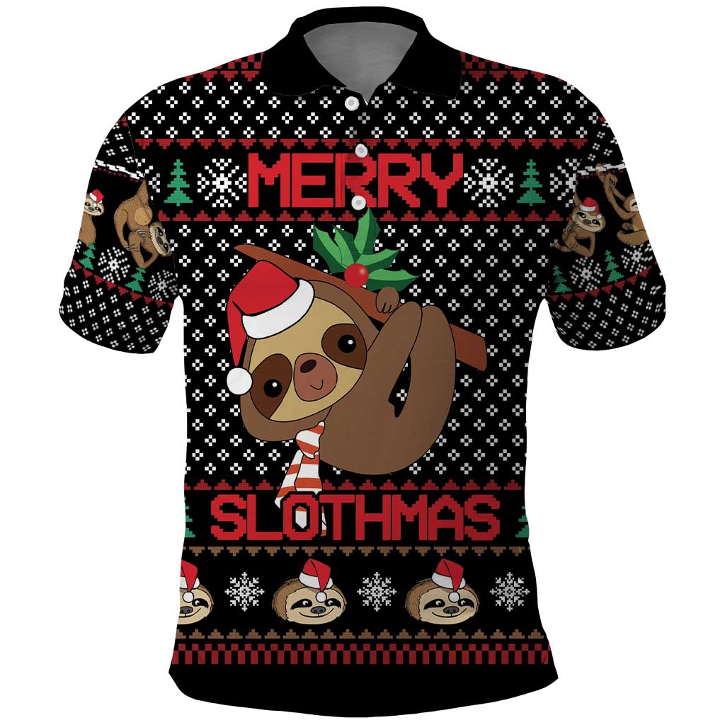 Merry Slothmas Polo Shirt Cute Sloth Christmas DT04 - Wonder Print Shop