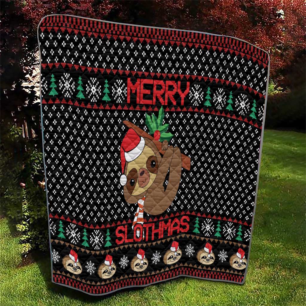 Merry Slothmas Quilt Cute Sloth Christmas DT04 - Wonder Print Shop