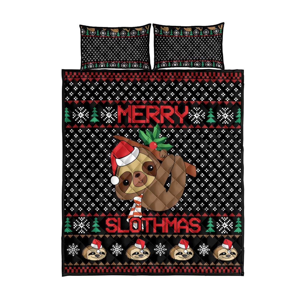 Merry Slothmas Quilt Bed Set Cute Sloth Christmas DT04 - Wonder Print Shop
