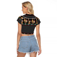 Merry Slothmas Raglan Cropped T Shirt Cute Sloth Christmas DT04 - Wonder Print Shop
