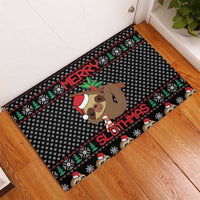 Merry Slothmas Rubber Doormat Cute Sloth Christmas DT04 - Wonder Print Shop