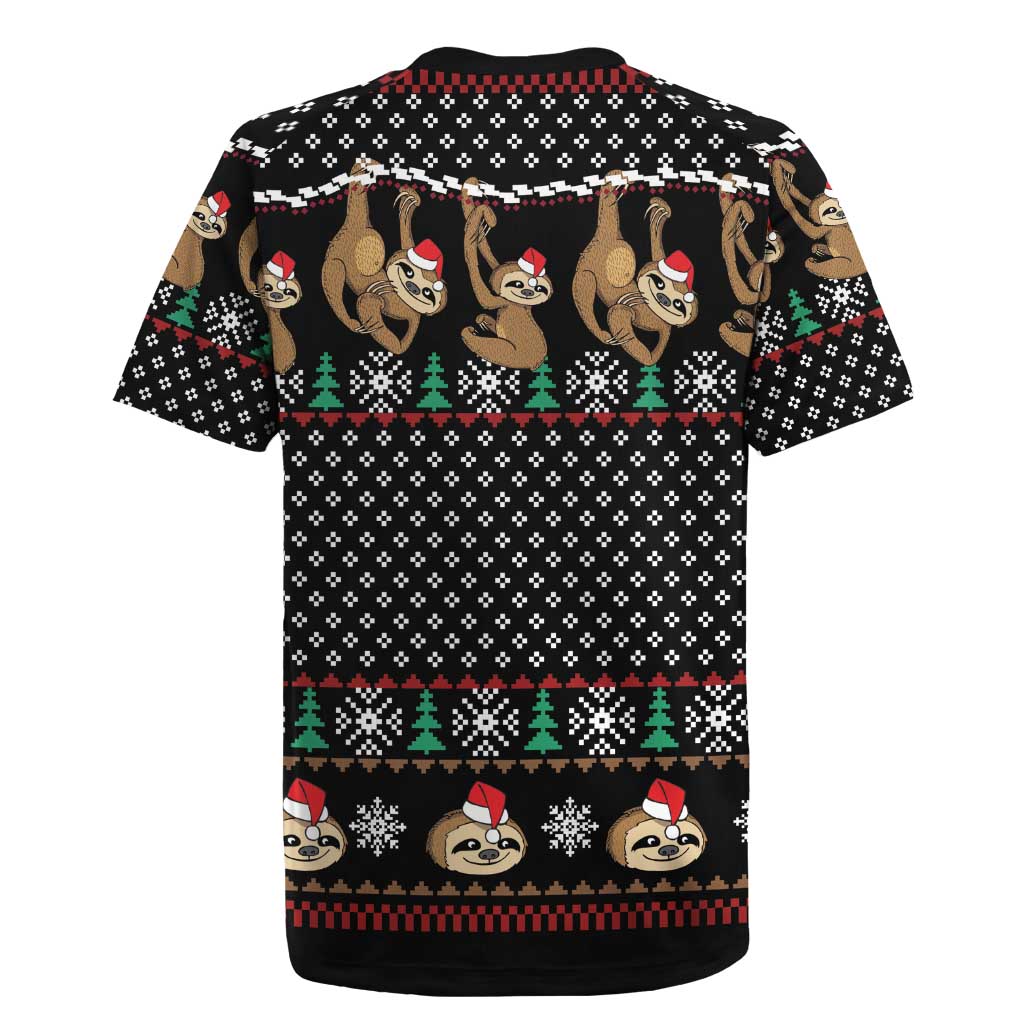 Merry Slothmas Rugby Jersey Cute Sloth Christmas DT04 - Wonder Print Shop