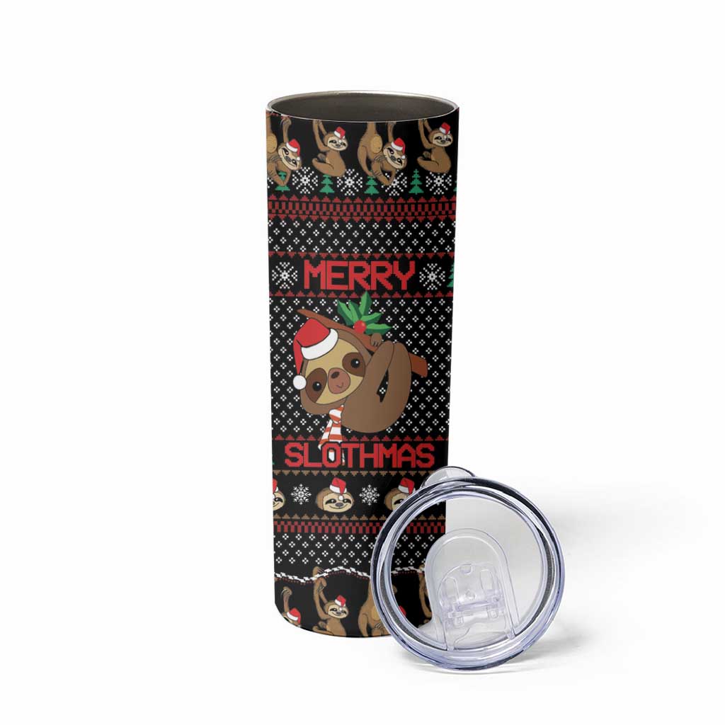 Merry Slothmas Skinny Tumbler Cute Sloth Christmas DT04 - Wonder Print Shop