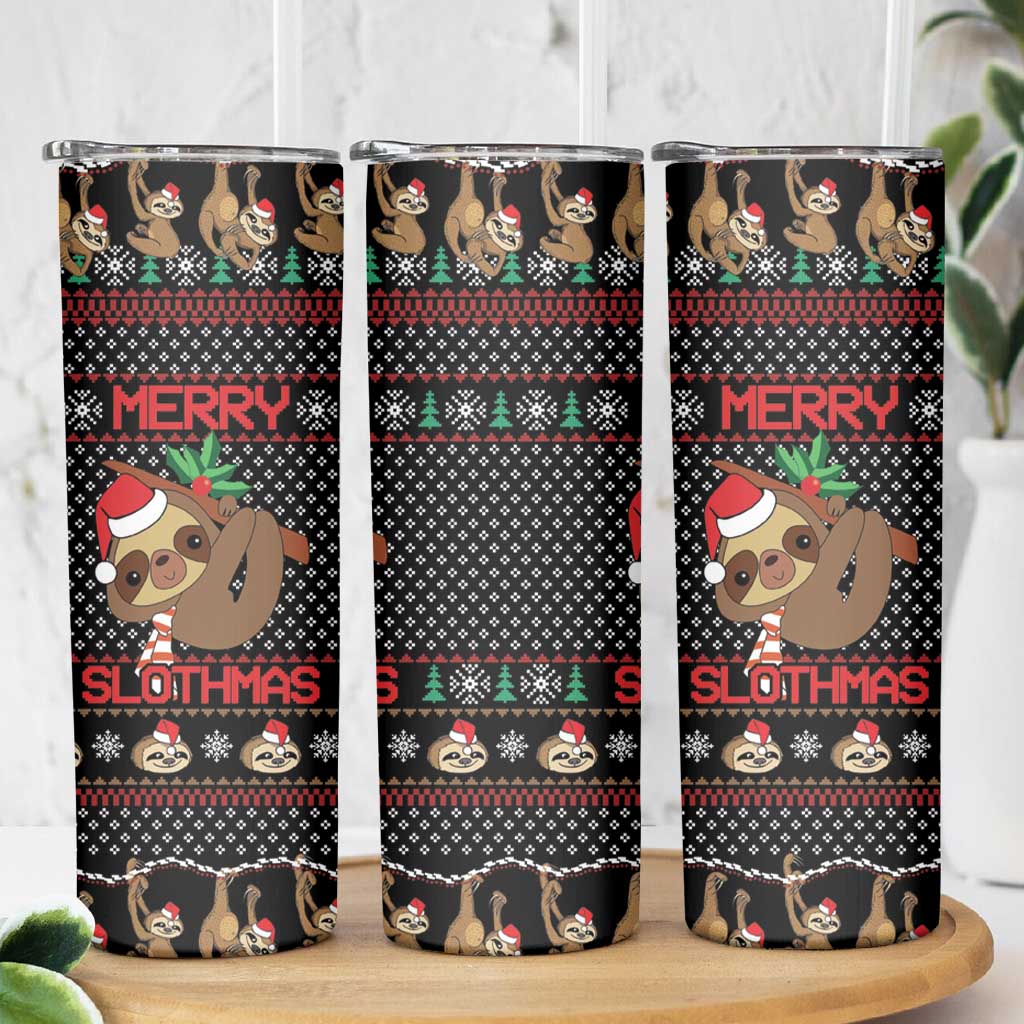 Merry Slothmas Skinny Tumbler Cute Sloth Christmas DT04 - Wonder Print Shop