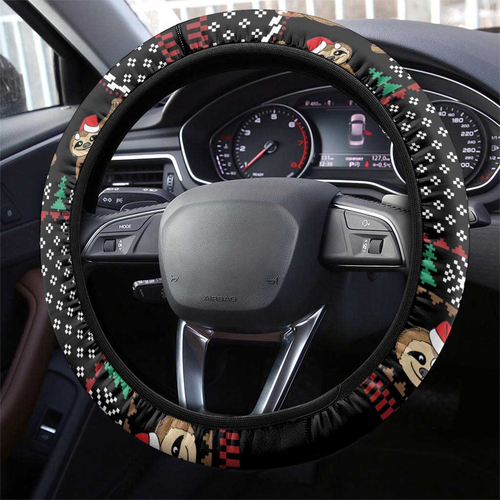 Merry Slothmas Steering Wheel Cover Cute Sloth Christmas DT04 - Wonder Print Shop