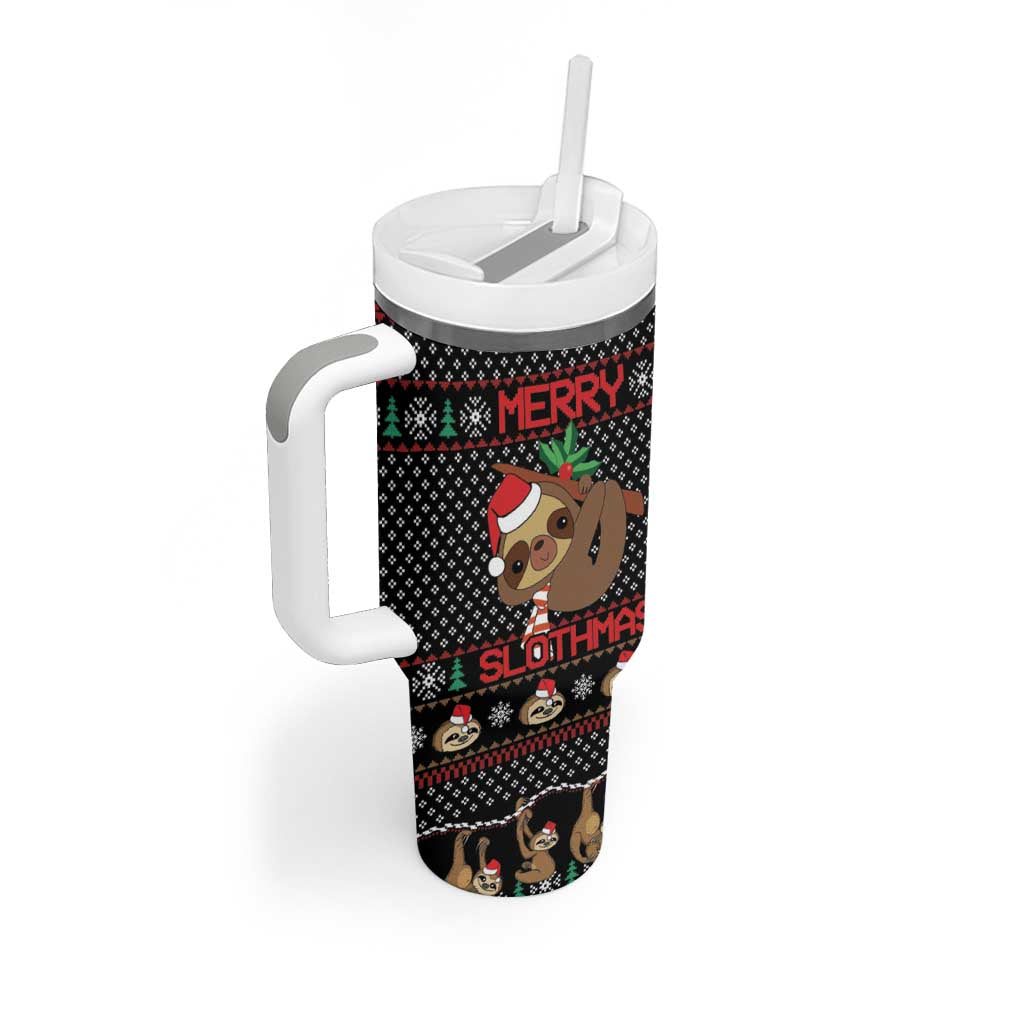 Merry Slothmas Tumbler With Handle Cute Sloth Christmas DT04 - Wonder Print Shop