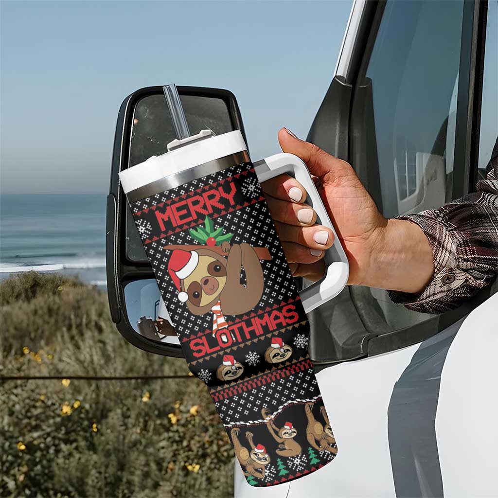 Merry Slothmas Tumbler With Handle Cute Sloth Christmas DT04 - Wonder Print Shop