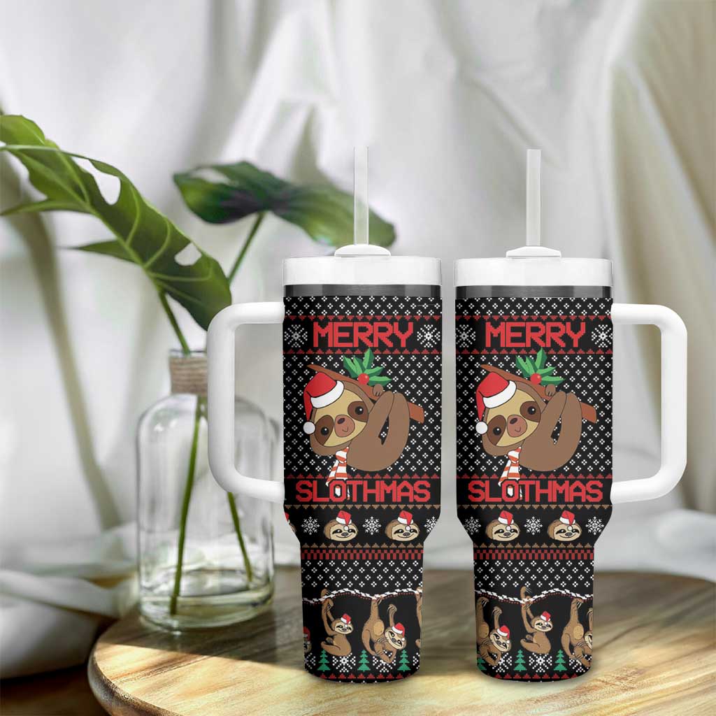 Merry Slothmas Tumbler With Handle Cute Sloth Christmas DT04 - Wonder Print Shop