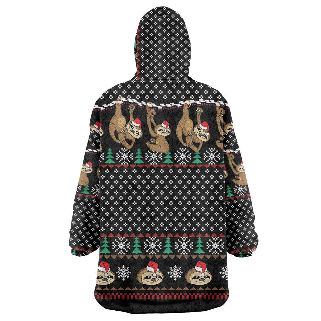 Merry Slothmas Wearable Blanket Hoodie Cute Sloth Christmas DT04 - Wonder Print Shop