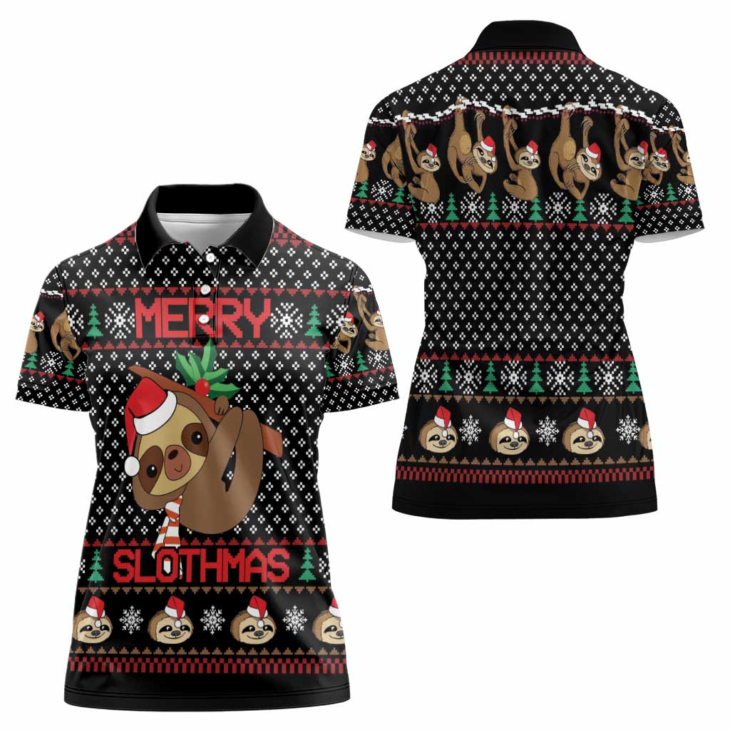 Merry Slothmas Women Polo Shirt Cute Sloth Christmas DT04 - Wonder Print Shop