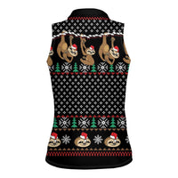 Merry Slothmas Women Sleeveless Polo Shirt Cute Sloth Christmas DT04 - Wonder Print Shop