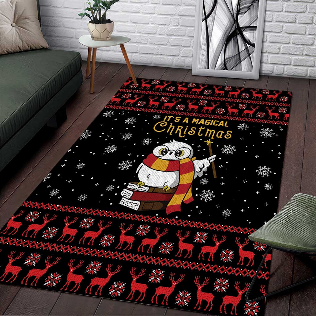 Magical Christmas Area Rug Owl Book Xmas DT04 - Wonder Print Shop