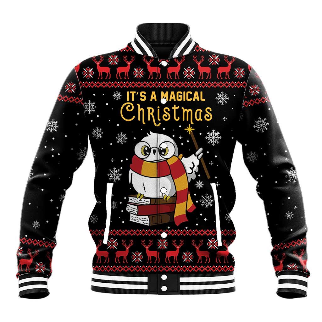 Magical Christmas Baseball Jacket Owl Book Xmas DT04 - Wonder Print Shop