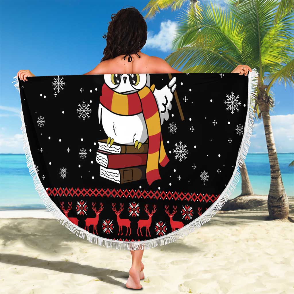 Magical Christmas Beach Blanket Owl Book Xmas DT04 - Wonder Print Shop