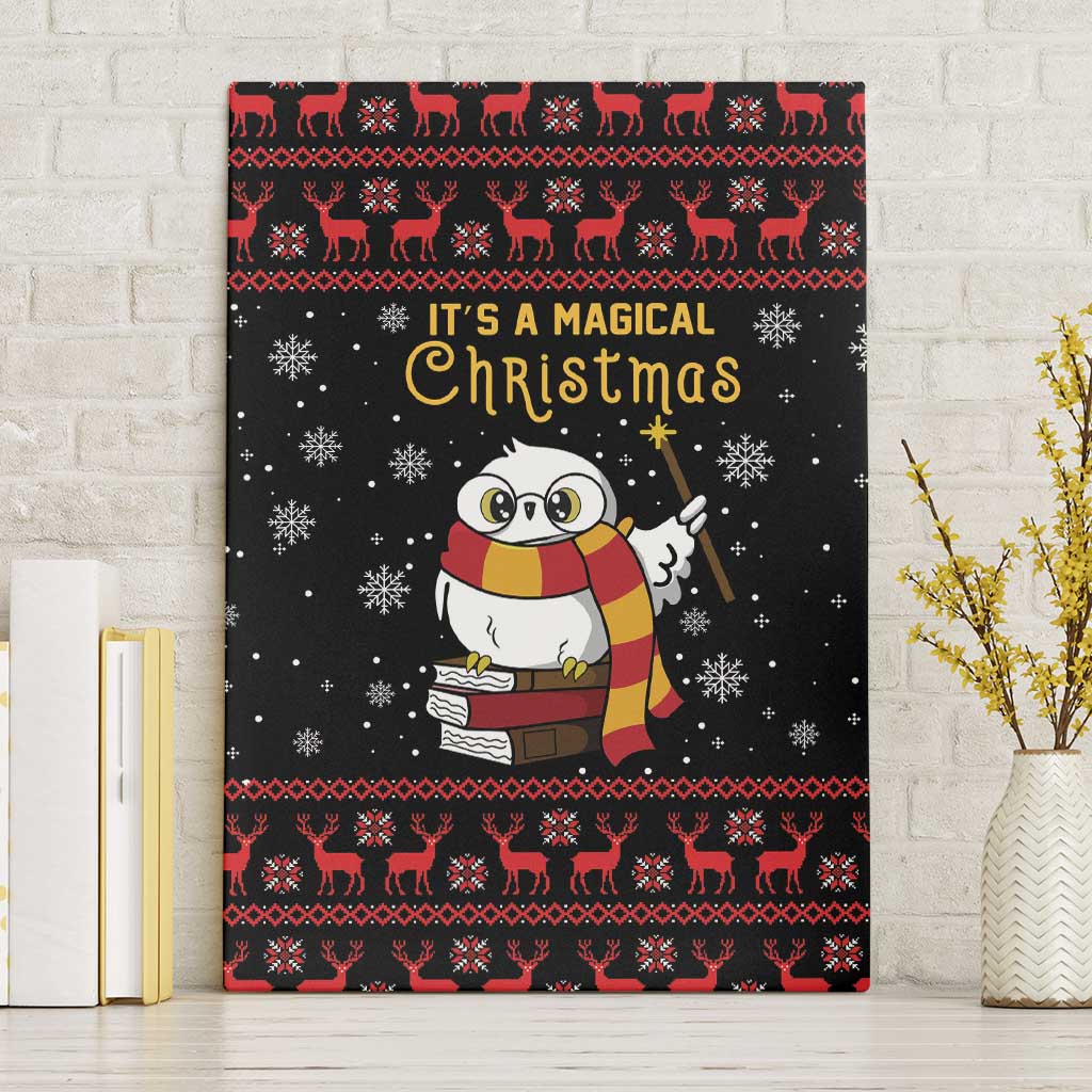 Magical Christmas Canvas Wall Art Owl Book Xmas DT04 - Wonder Print Shop