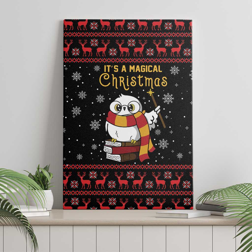 Magical Christmas Canvas Wall Art Owl Book Xmas DT04 - Wonder Print Shop
