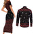 Magical Christmas Couples Matching Short Sleeve Bodycon Dress and Long Sleeve Button Shirt Owl Book Xmas DT04 - Wonder Print Shop