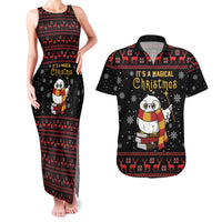 Magical Christmas Couples Matching Tank Maxi Dress and Hawaiian Shirt Owl Book Xmas DT04 - Wonder Print Shop