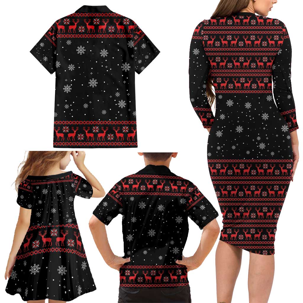 Magical Christmas Family Matching Long Sleeve Bodycon Dress and Hawaiian Shirt Owl Book Xmas DT04 - Wonder Print Shop