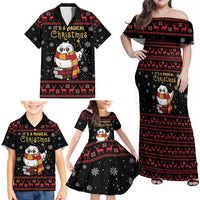 Magical Christmas Family Matching Off Shoulder Maxi Dress and Hawaiian Shirt Owl Book Xmas DT04 - Wonder Print Shop