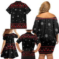 Magical Christmas Family Matching Off Shoulder Short Dress and Hawaiian Shirt Owl Book Xmas DT04 - Wonder Print Shop