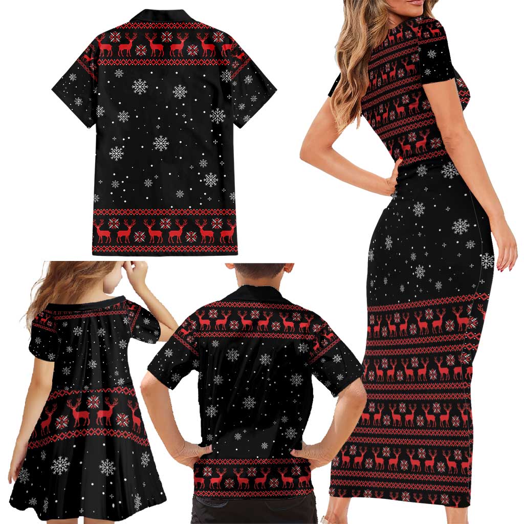 Magical Christmas Family Matching Short Sleeve Bodycon Dress and Hawaiian Shirt Owl Book Xmas DT04 - Wonder Print Shop