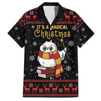 Magical Christmas Family Matching Short Sleeve Bodycon Dress and Hawaiian Shirt Owl Book Xmas DT04 - Wonder Print Shop