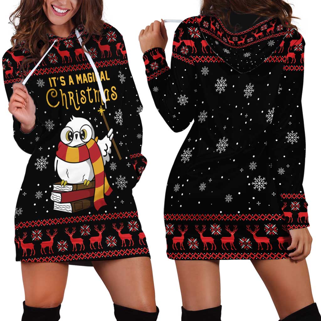 Magical Christmas Hoodie Dress Owl Book Xmas DT04 - Wonder Print Shop