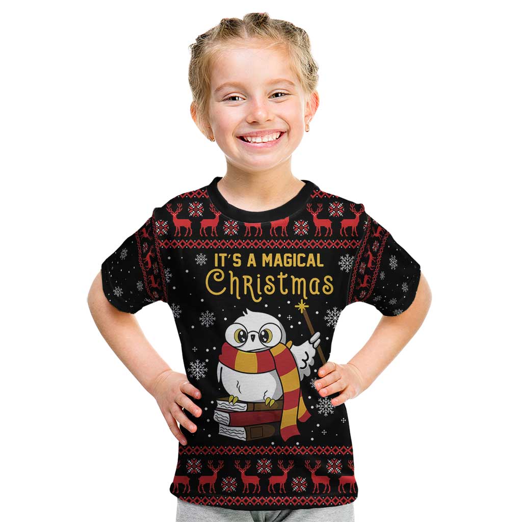 Magical Christmas Kid T Shirt Owl Book Xmas DT04 - Wonder Print Shop