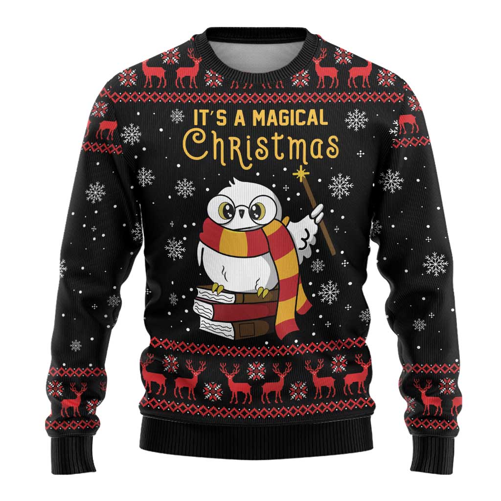 Magical Christmas Ugly Christmas Sweater Owl Book Xmas DT04 - Wonder Print Shop
