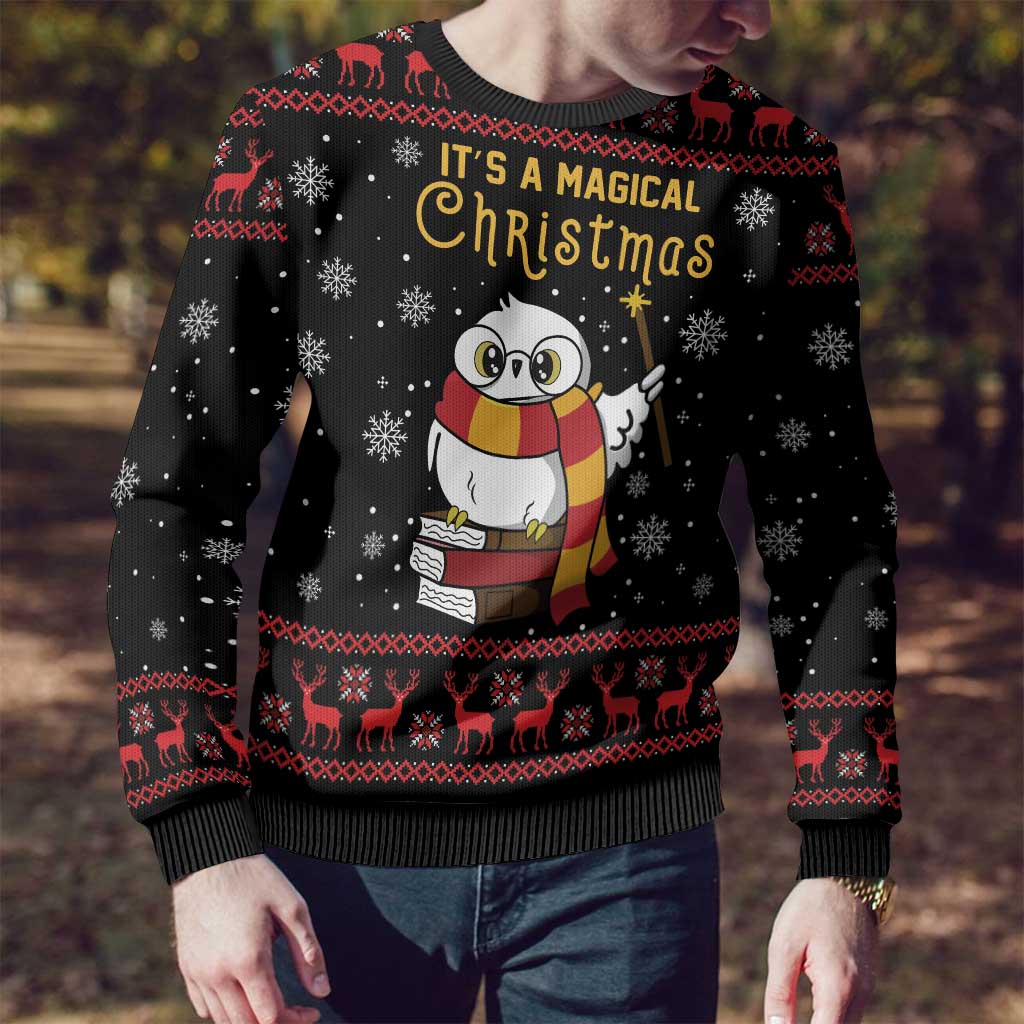 Magical Christmas Ugly Christmas Sweater Owl Book Xmas DT04 - Wonder Print Shop