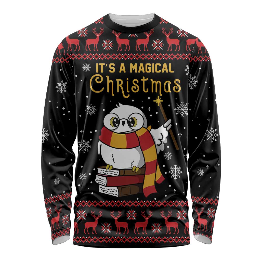 Magical Christmas Long Sleeve Shirt Owl Book Xmas DT04 - Wonder Print Shop