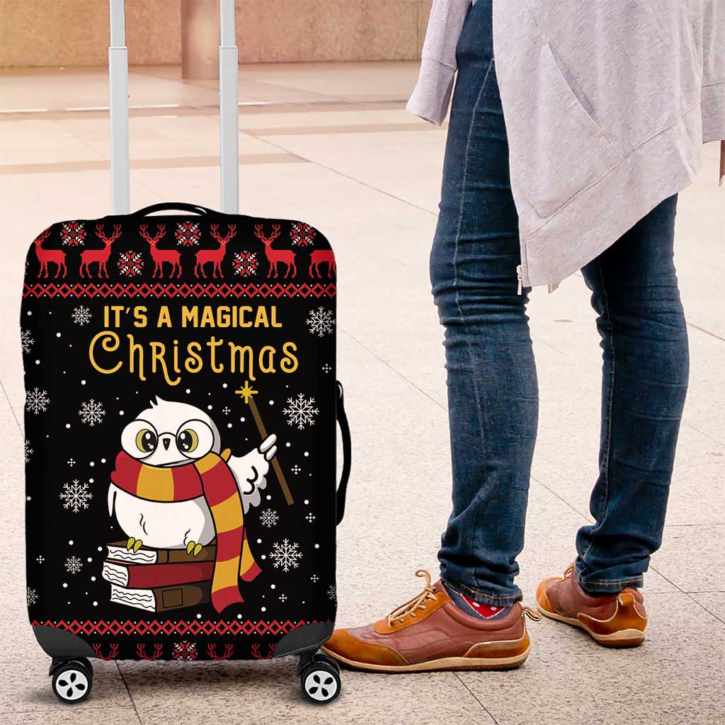 Magical Christmas Luggage Cover Owl Book Xmas DT04 - Wonder Print Shop