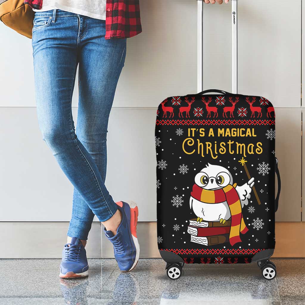 Magical Christmas Luggage Cover Owl Book Xmas DT04 - Wonder Print Shop