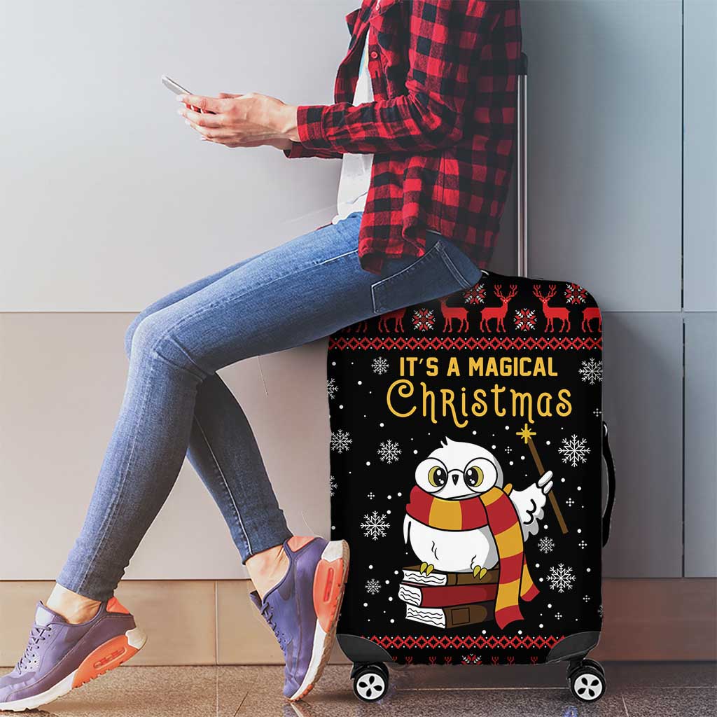 Magical Christmas Luggage Cover Owl Book Xmas DT04 - Wonder Print Shop