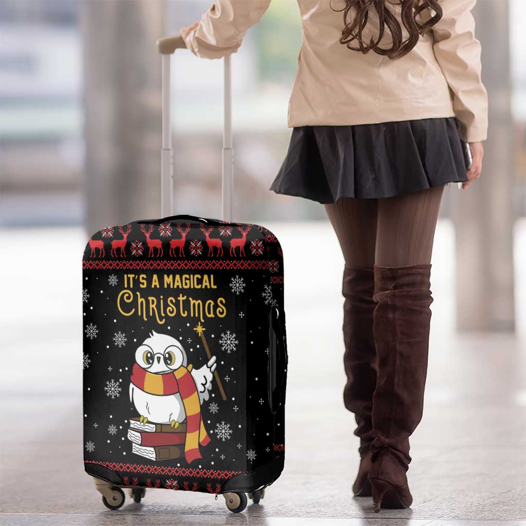 Magical Christmas Luggage Cover Owl Book Xmas DT04 - Wonder Print Shop