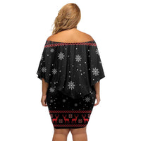 Magical Christmas Off Shoulder Short Dress Owl Book Xmas DT04 - Wonder Print Shop