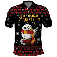 Magical Christmas Polo Shirt Owl Book Xmas DT04 - Wonder Print Shop