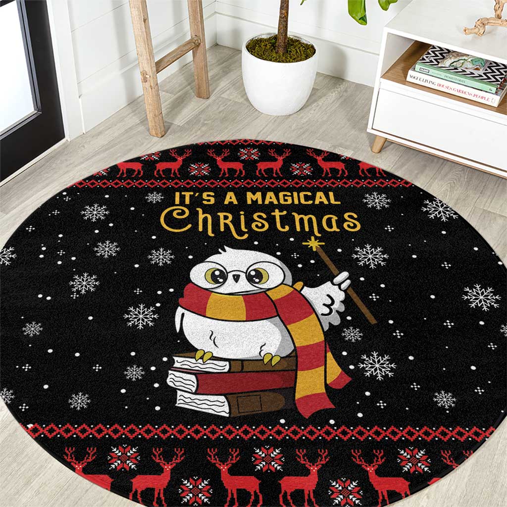 Magical Christmas Round Carpet Owl Book Xmas