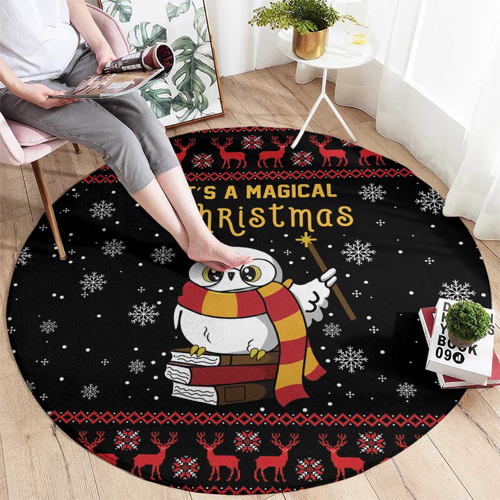 Magical Christmas Round Carpet Owl Book Xmas