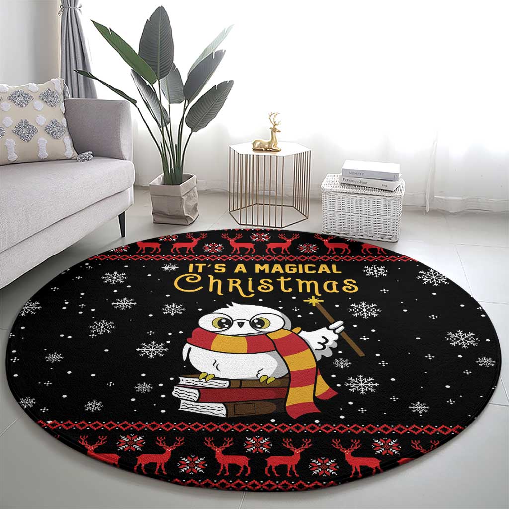 Magical Christmas Round Carpet Owl Book Xmas