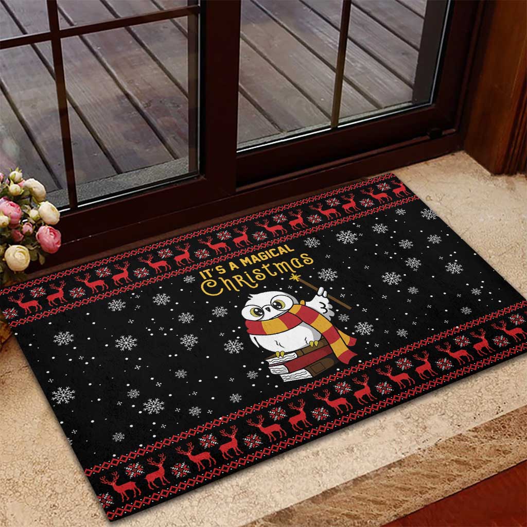 Magical Christmas Rubber Doormat Owl Book Xmas DT04 - Wonder Print Shop