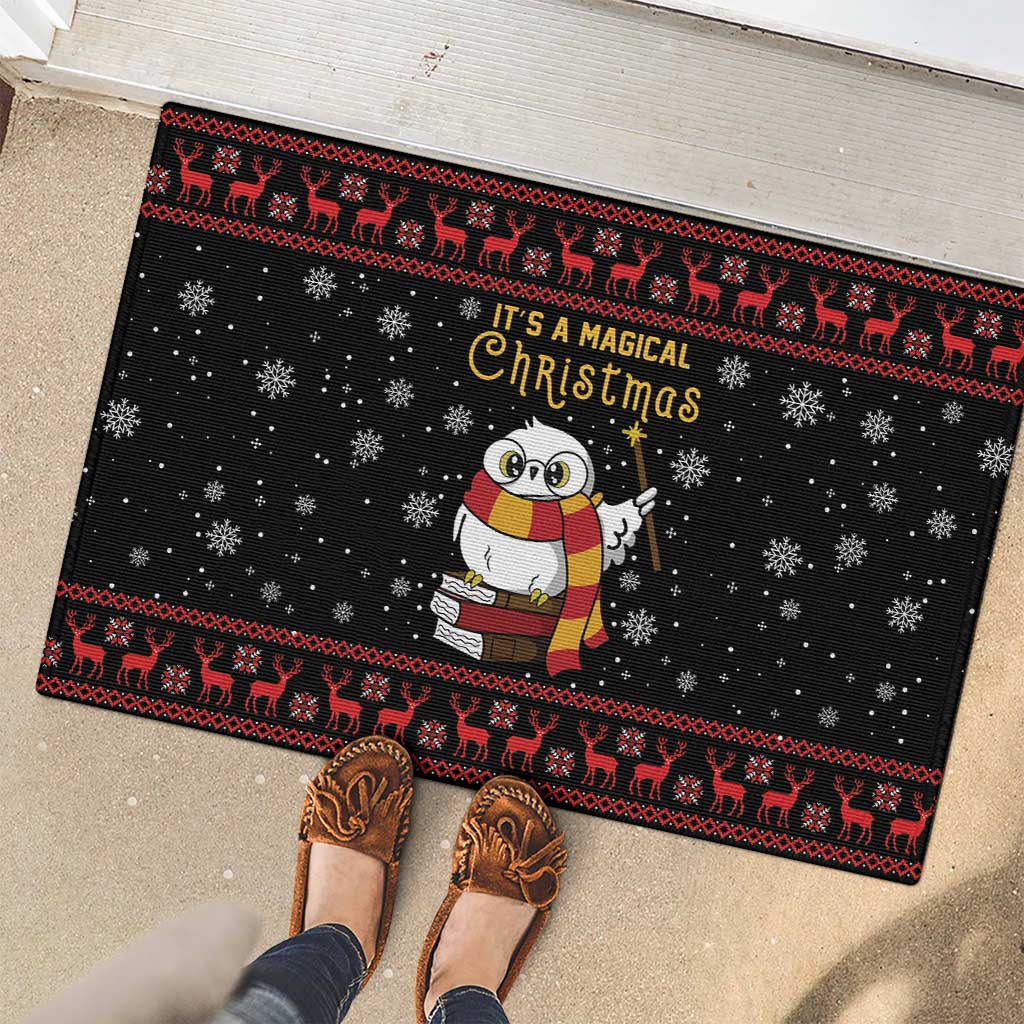 Magical Christmas Rubber Doormat Owl Book Xmas DT04 - Wonder Print Shop