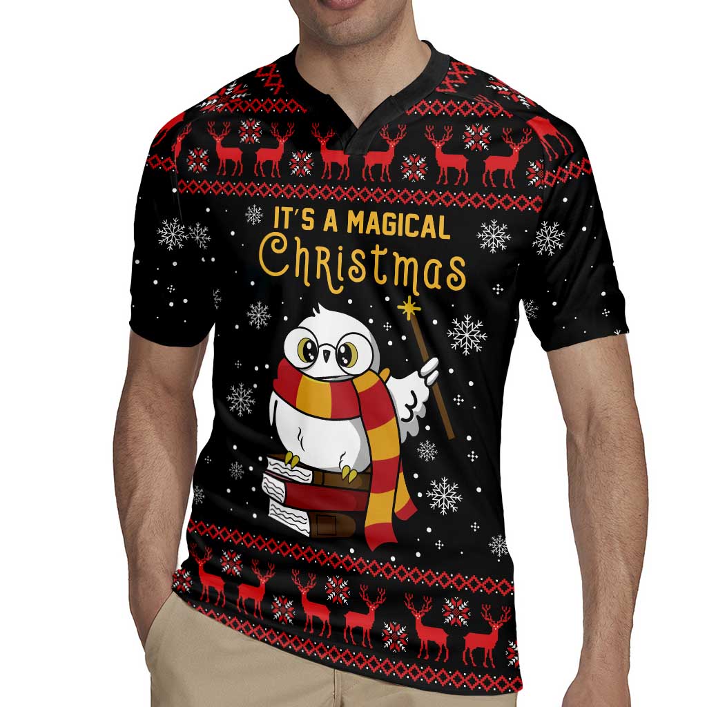 Magical Christmas Rugby Jersey Owl Book Xmas DT04 - Wonder Print Shop