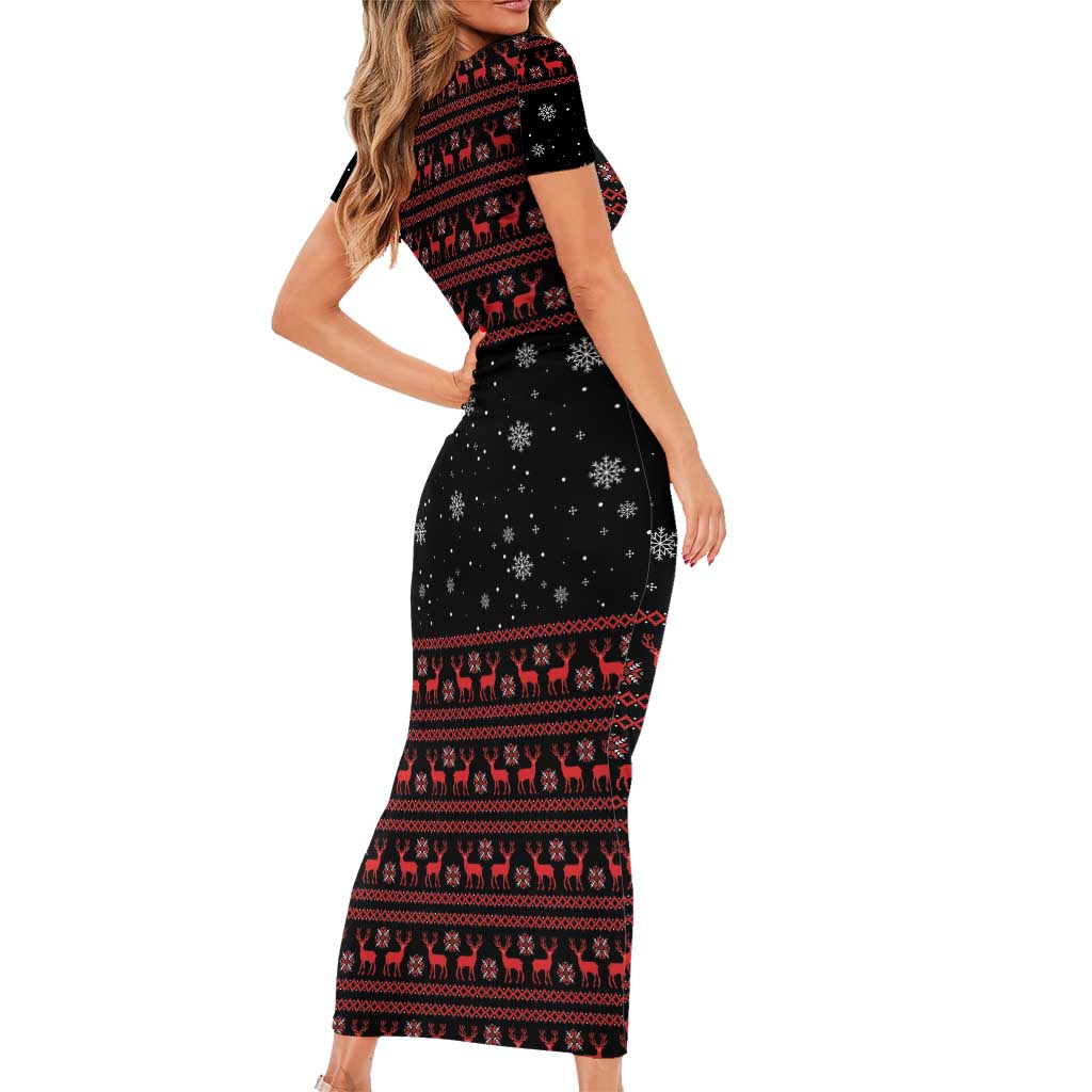 Magical Christmas Short Sleeve Bodycon Dress Owl Book Xmas DT04 - Wonder Print Shop