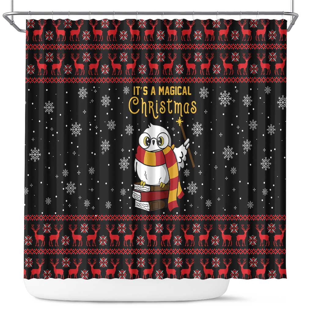 Magical Christmas Shower Curtain Owl Book Xmas