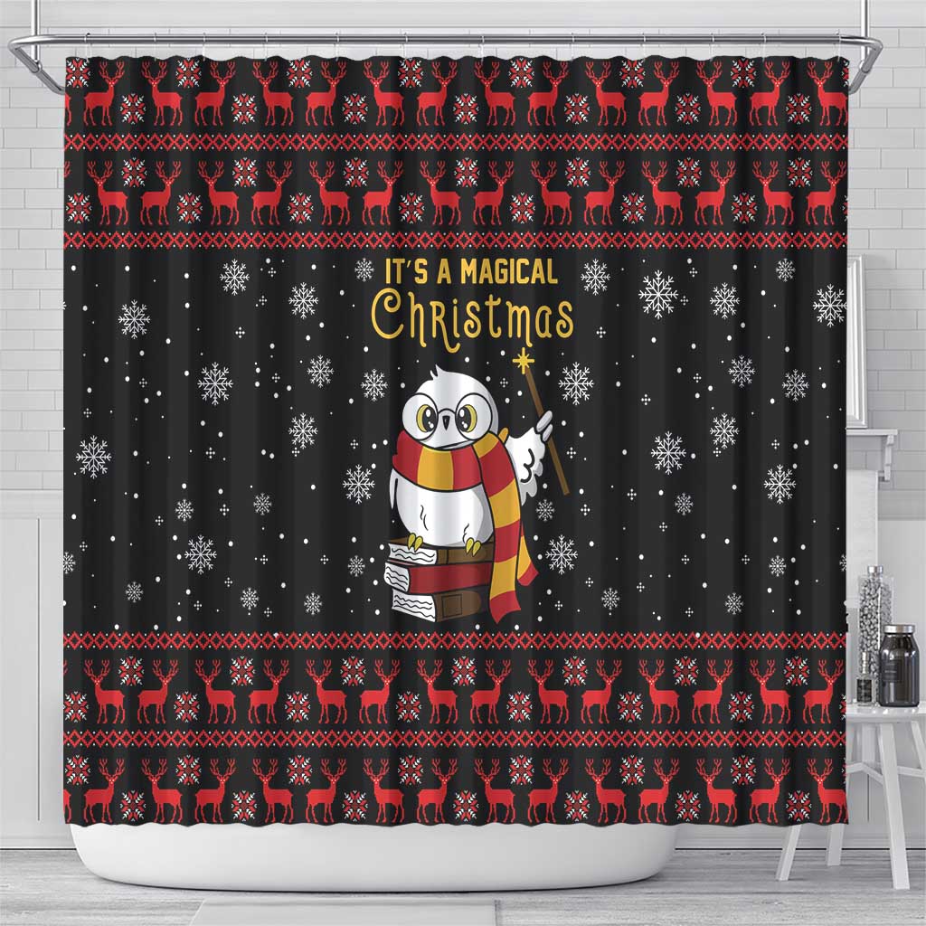 Magical Christmas Shower Curtain Owl Book Xmas
