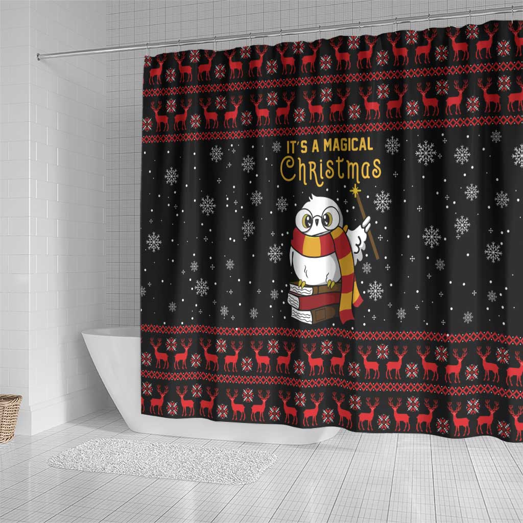 Magical Christmas Shower Curtain Owl Book Xmas