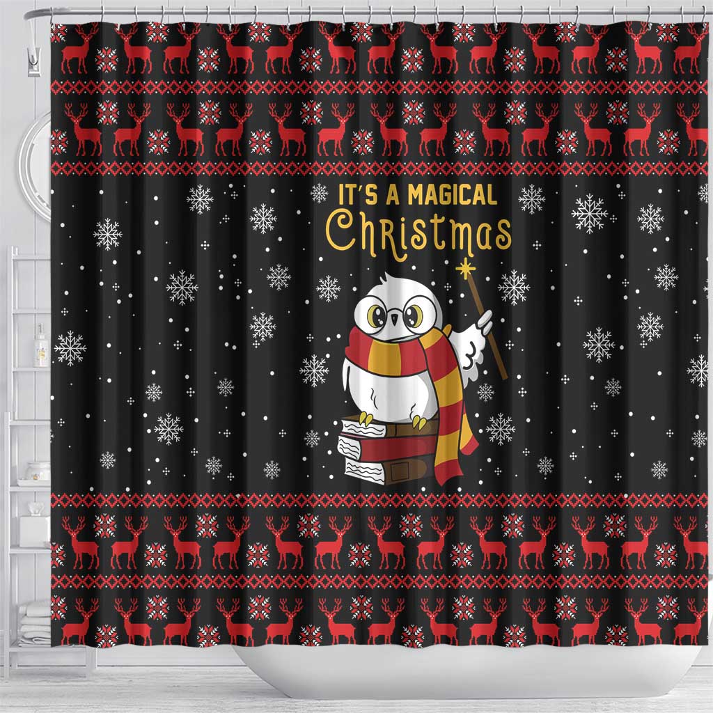 Magical Christmas Shower Curtain Owl Book Xmas